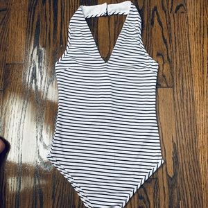 Black & White Striped Body suit